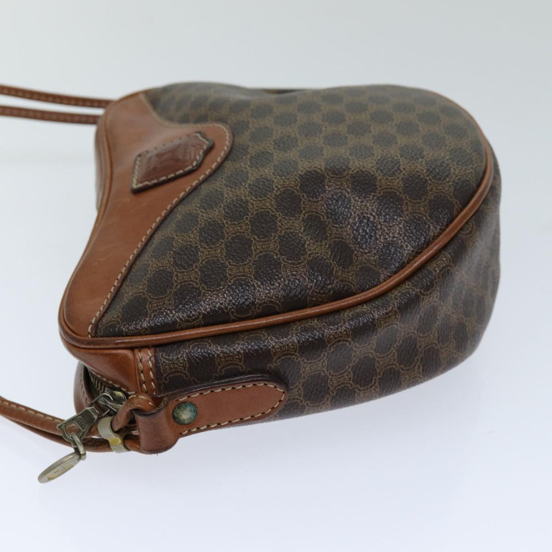 Celine Macadam Canvas Shoulder Bag PVC Brown  76083