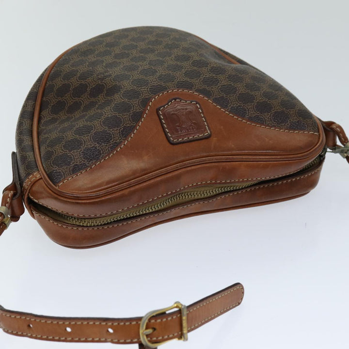 Celine Macadam Canvas Shoulder Bag PVC Brown  76083