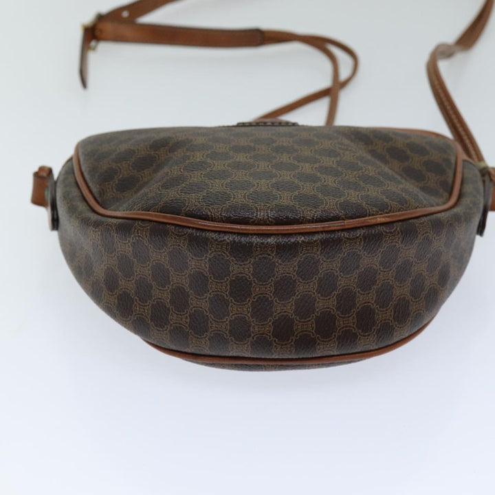 Celine Macadam Canvas Shoulder Bag PVC Brown  76083