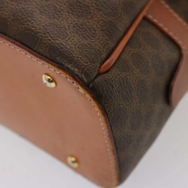 Celine Macadam Canvas Hand Bag PVC Brown  76084