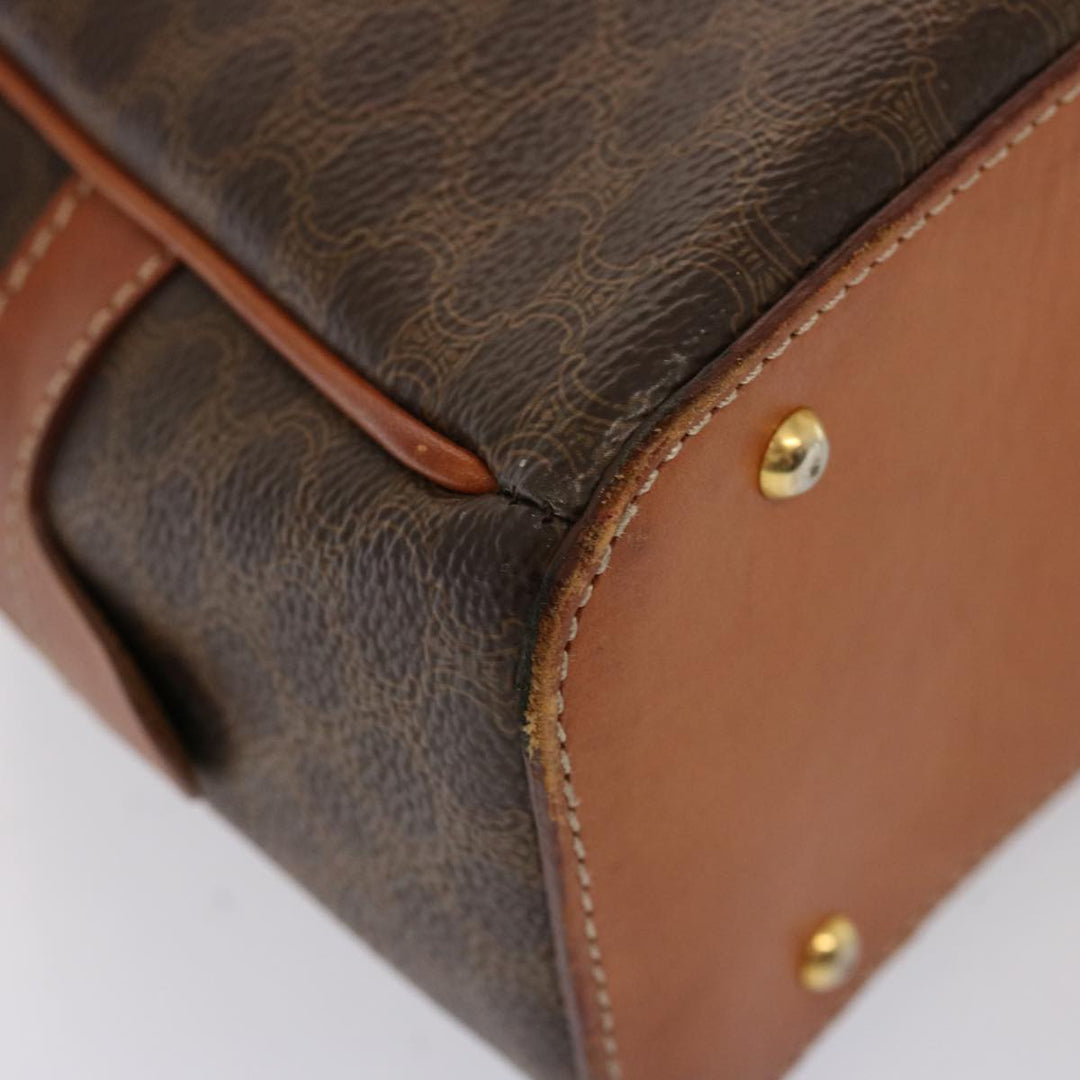 Celine Macadam Canvas Hand Bag PVC Brown  76084