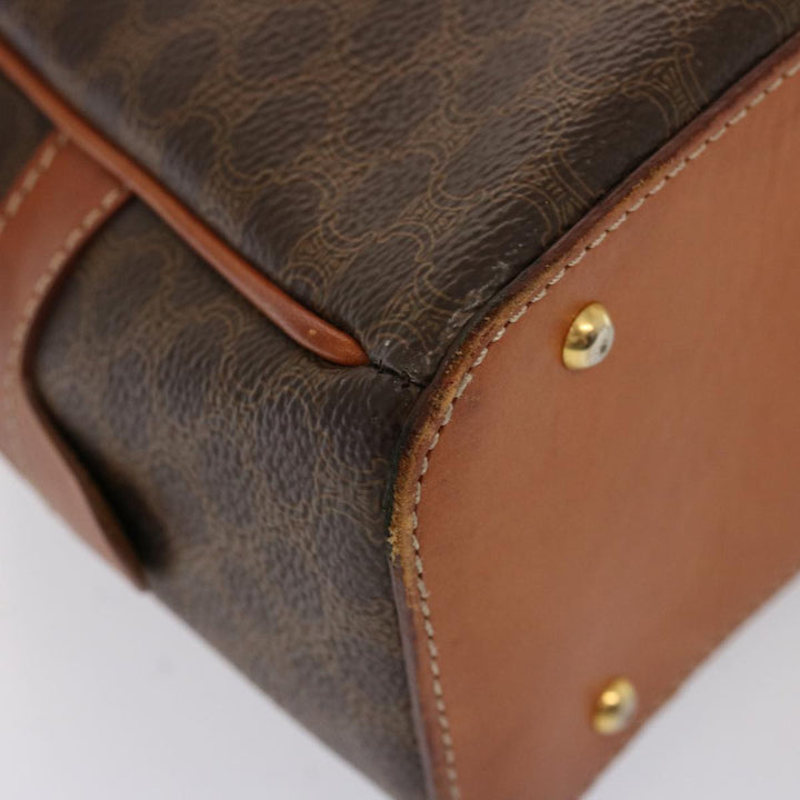 Celine Macadam Canvas Hand Bag PVC Brown  76084