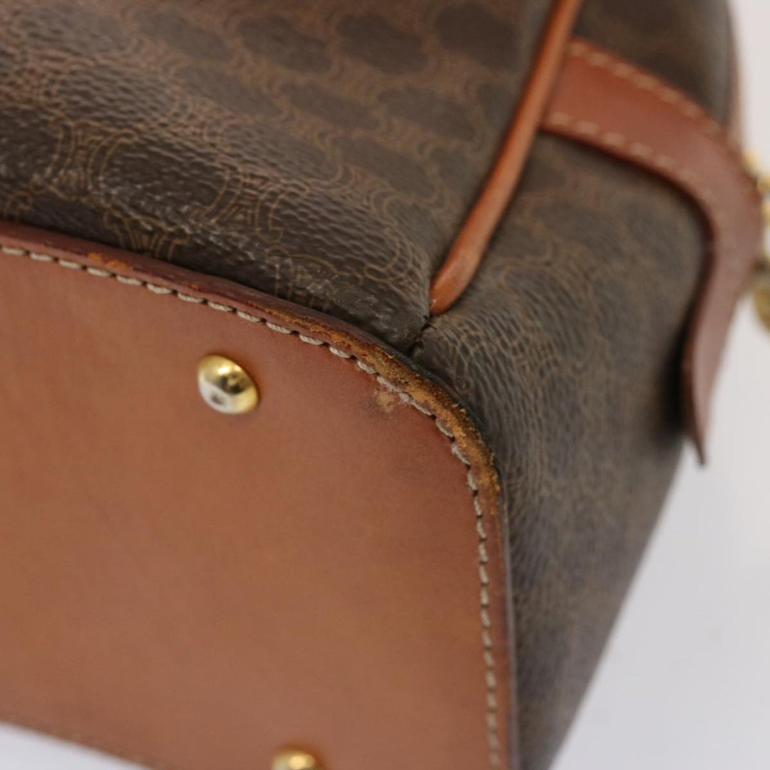 Celine Macadam Canvas Hand Bag PVC Brown  76084