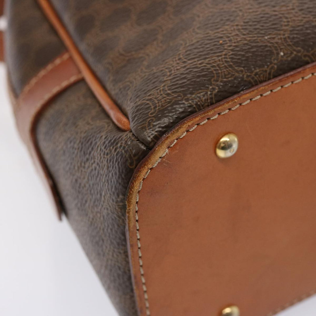 Celine Macadam Canvas Hand Bag PVC Brown  76084
