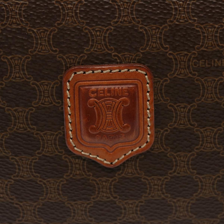 Celine Macadam Canvas Hand Bag PVC Brown  76084