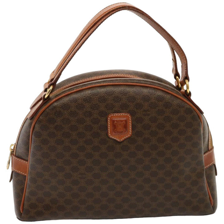 Celine Macadam Canvas Hand Bag PVC Brown  76084