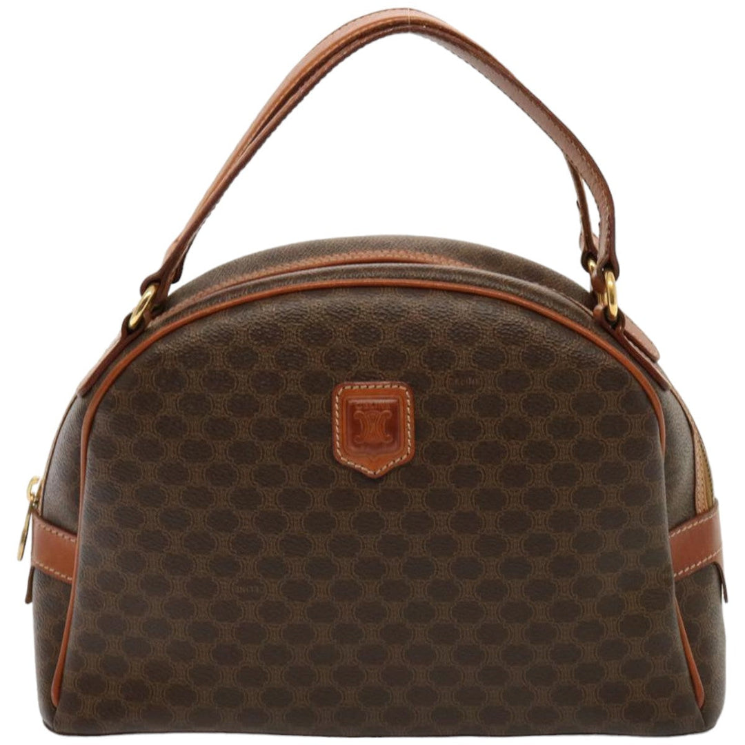 Celine Macadam Canvas Hand Bag PVC Brown  76084