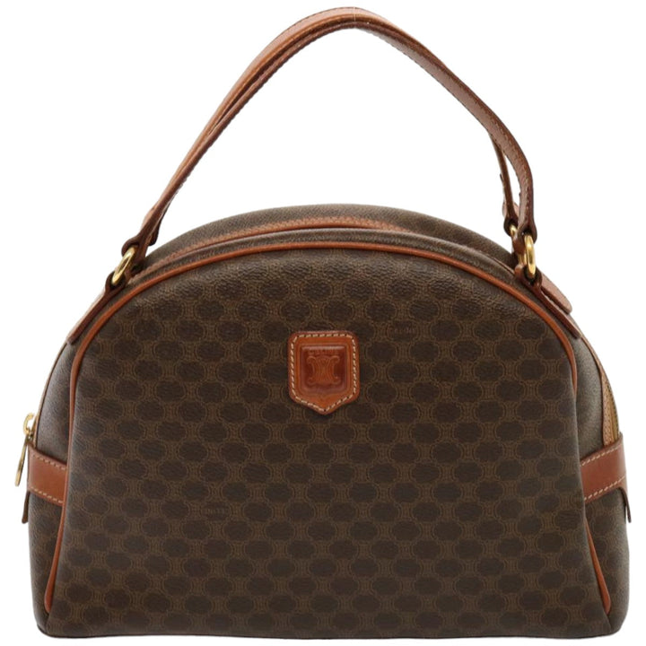 Celine Macadam Canvas Hand Bag PVC Brown  76084