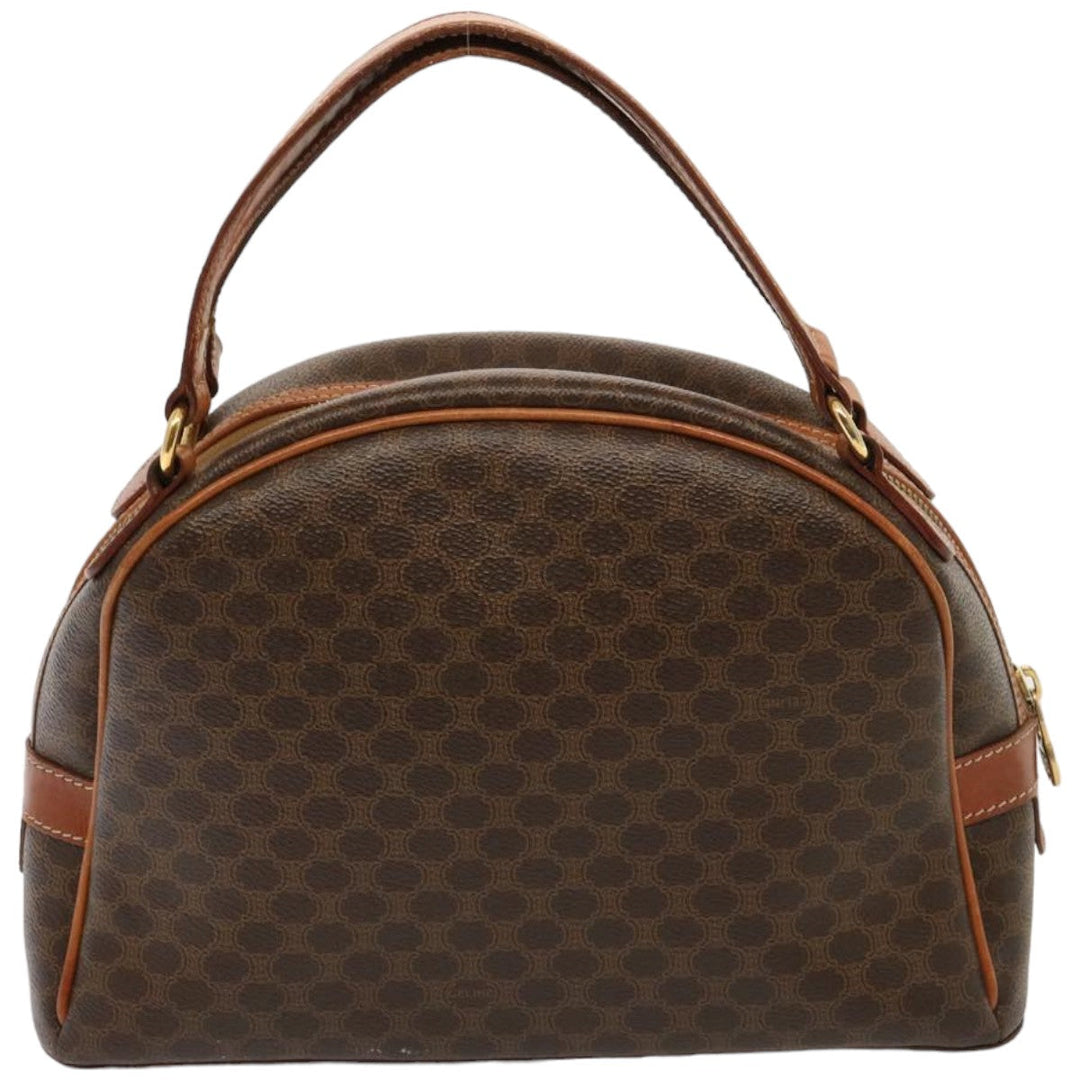 Celine Macadam Canvas Hand Bag PVC Brown  76084