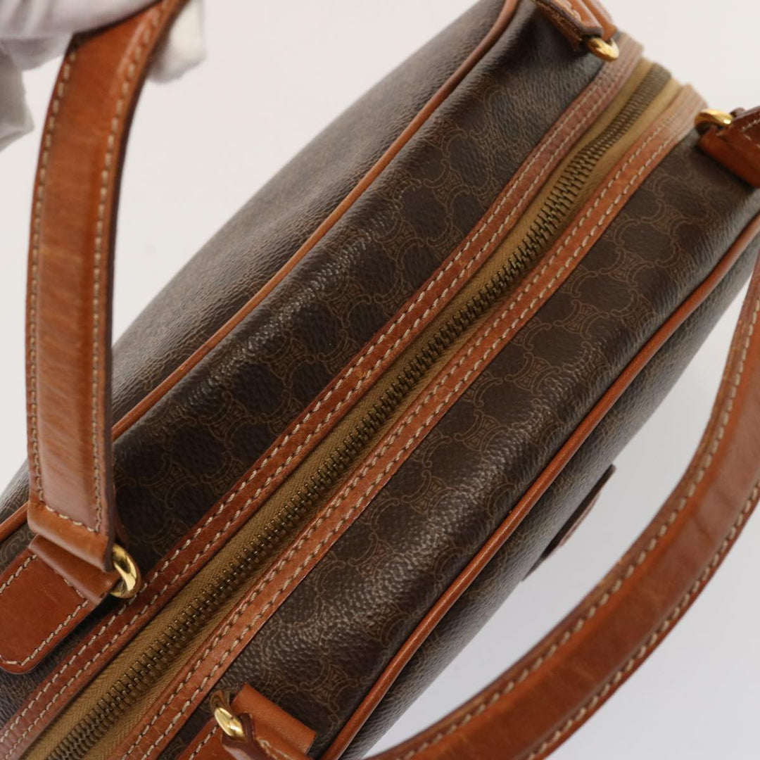 Celine Macadam Canvas Hand Bag PVC Brown  76084