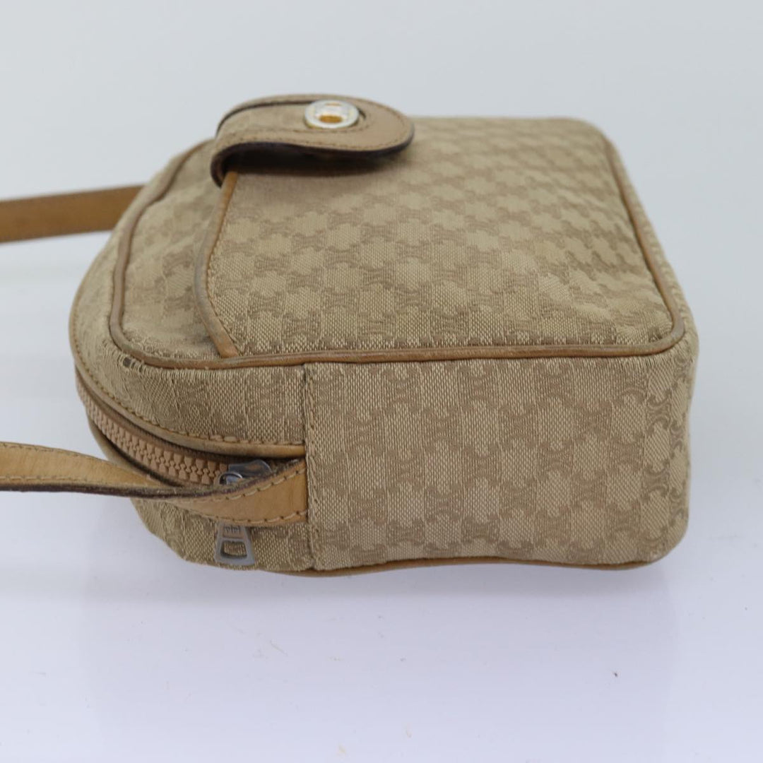 Celine Macadam Canvas Shoulder Bag Beige  76085