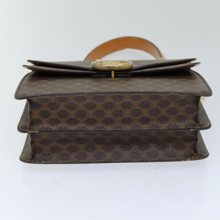 Celine Macadam Canvas Hand Bag PVC Brown Auth 76088