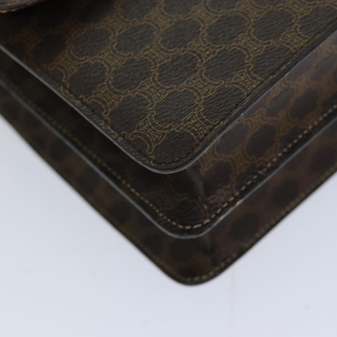 Top Quality Celine Macadam Canvas Hand Bag PVC Brown Auth 76088