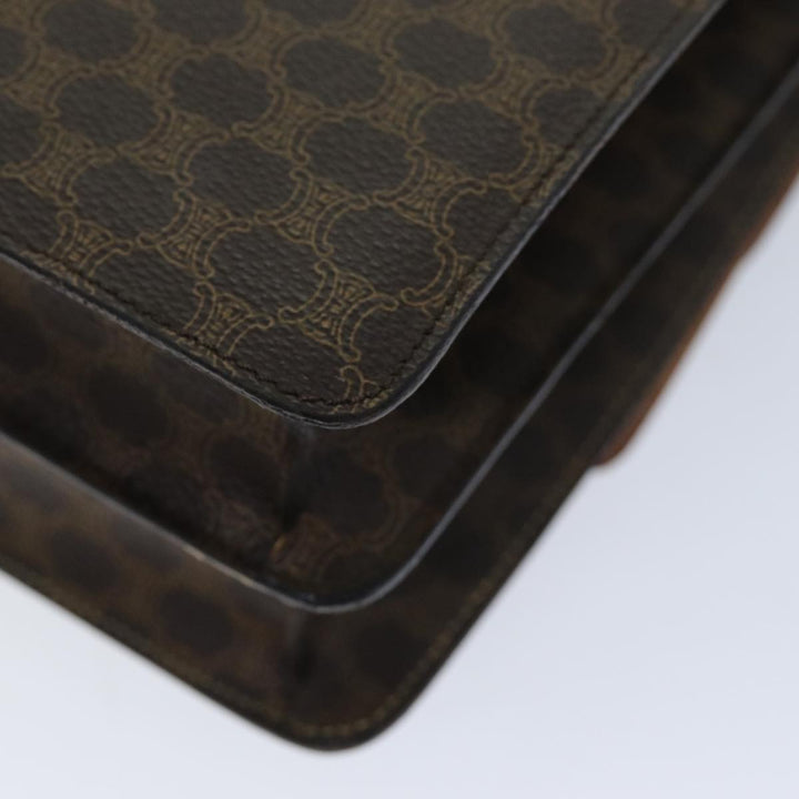 Top Quality Celine Macadam Canvas Hand Bag PVC Brown Auth 76088