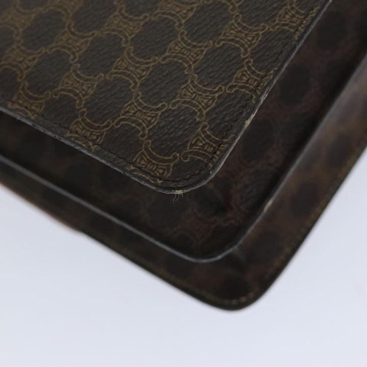 Celine Macadam Canvas Hand Bag PVC Brown Auth 76088