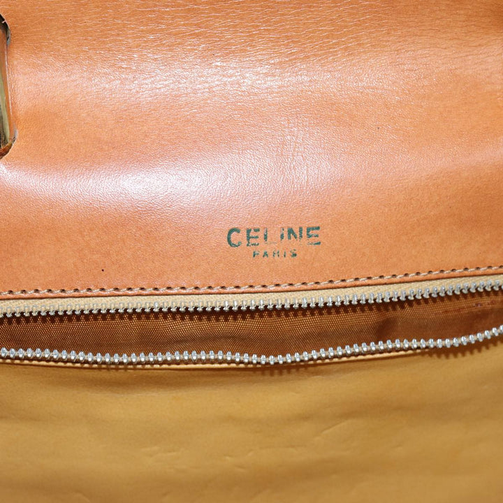 Celine Macadam Canvas Hand Bag PVC Brown Auth 76088