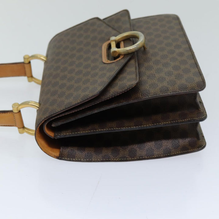 Celine Macadam Canvas Hand Bag PVC Brown Auth 76088