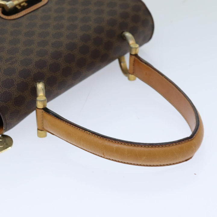 Celine Macadam Canvas Hand Bag PVC Brown Auth 76088