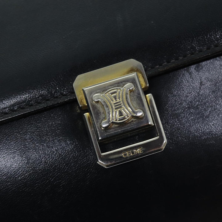 Celine Hand Bag Leather Navy  76089