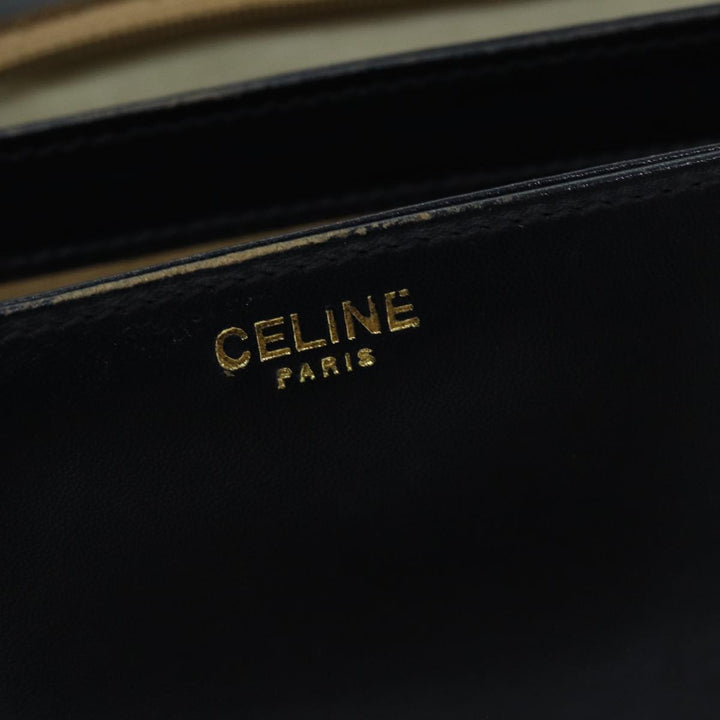 Celine Hand Bag Leather Navy  76089