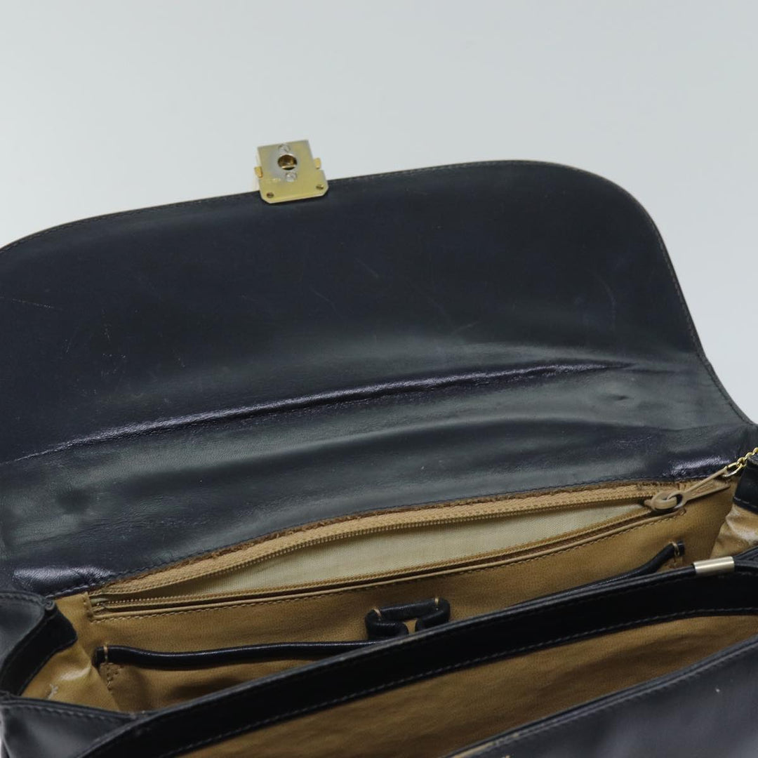 Celine Hand Bag Leather Navy  76089