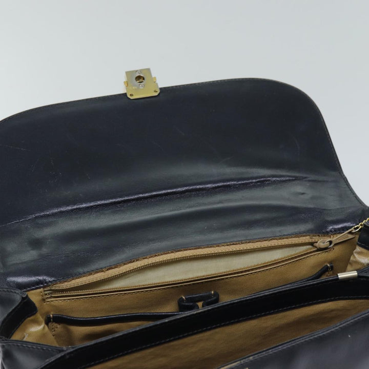 Celine Hand Bag Leather Navy  76089