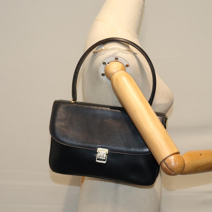 Celine Hand Bag Leather Navy  76089