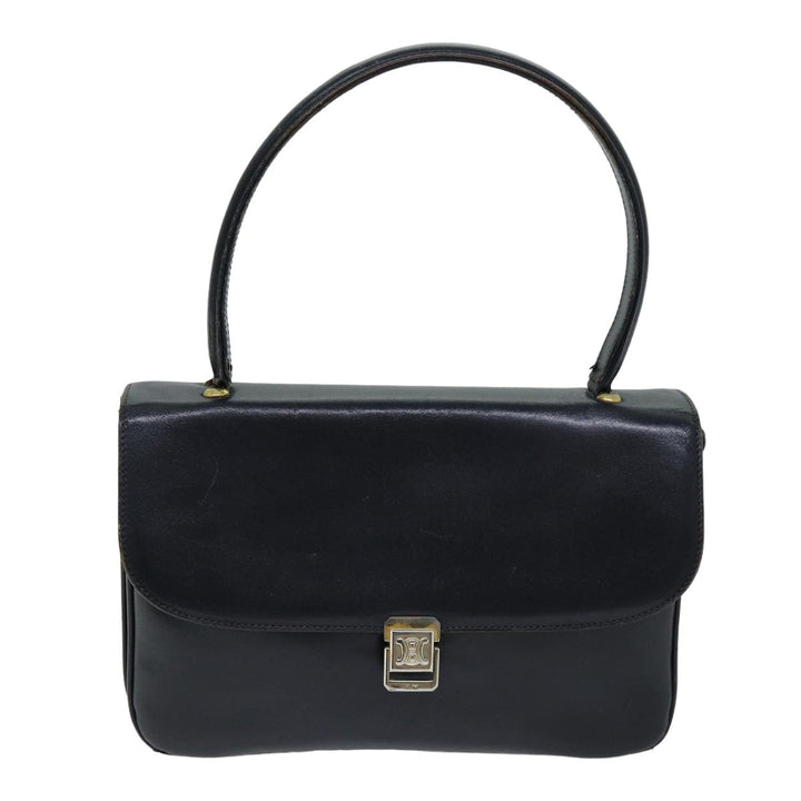 Celine Hand Bag Leather Navy  76089
