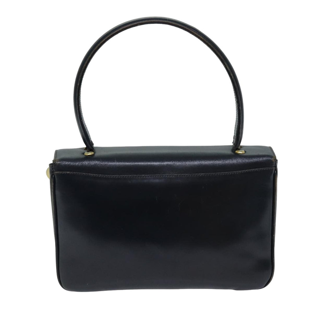 Celine Hand Bag Leather Navy  76089