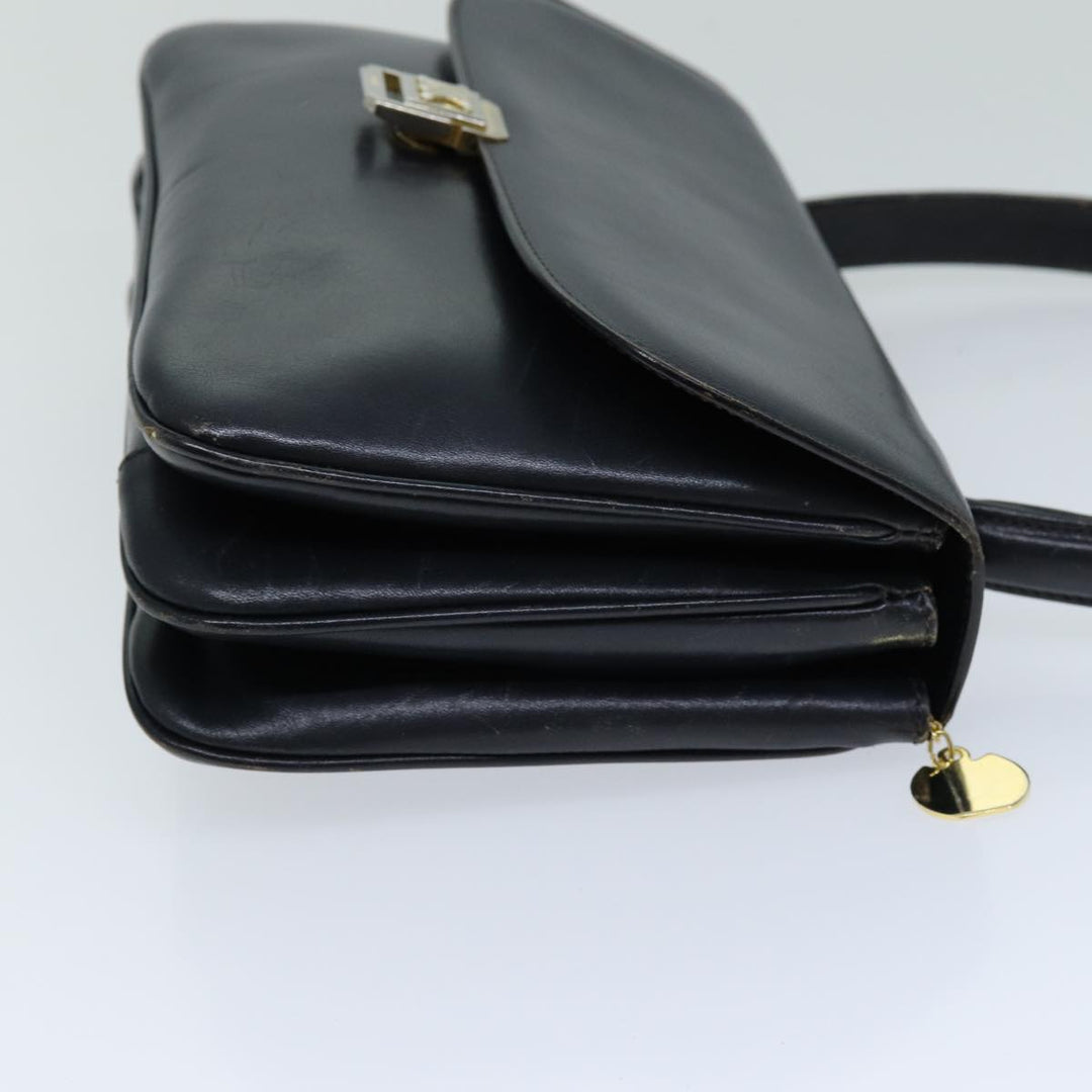 Celine Hand Bag Leather Navy  76089