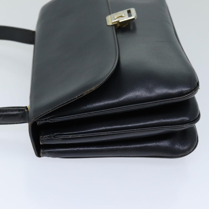 Celine Hand Bag Leather Navy  76089
