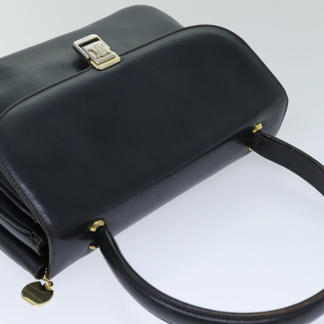 Celine Hand Bag Leather Navy  76089