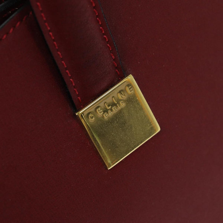 Celine Hand Bag Leather Red Auth 76090