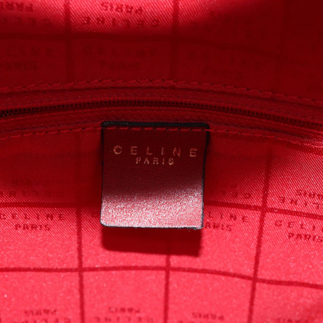 Celine Hand Bag Leather Red Auth 76090