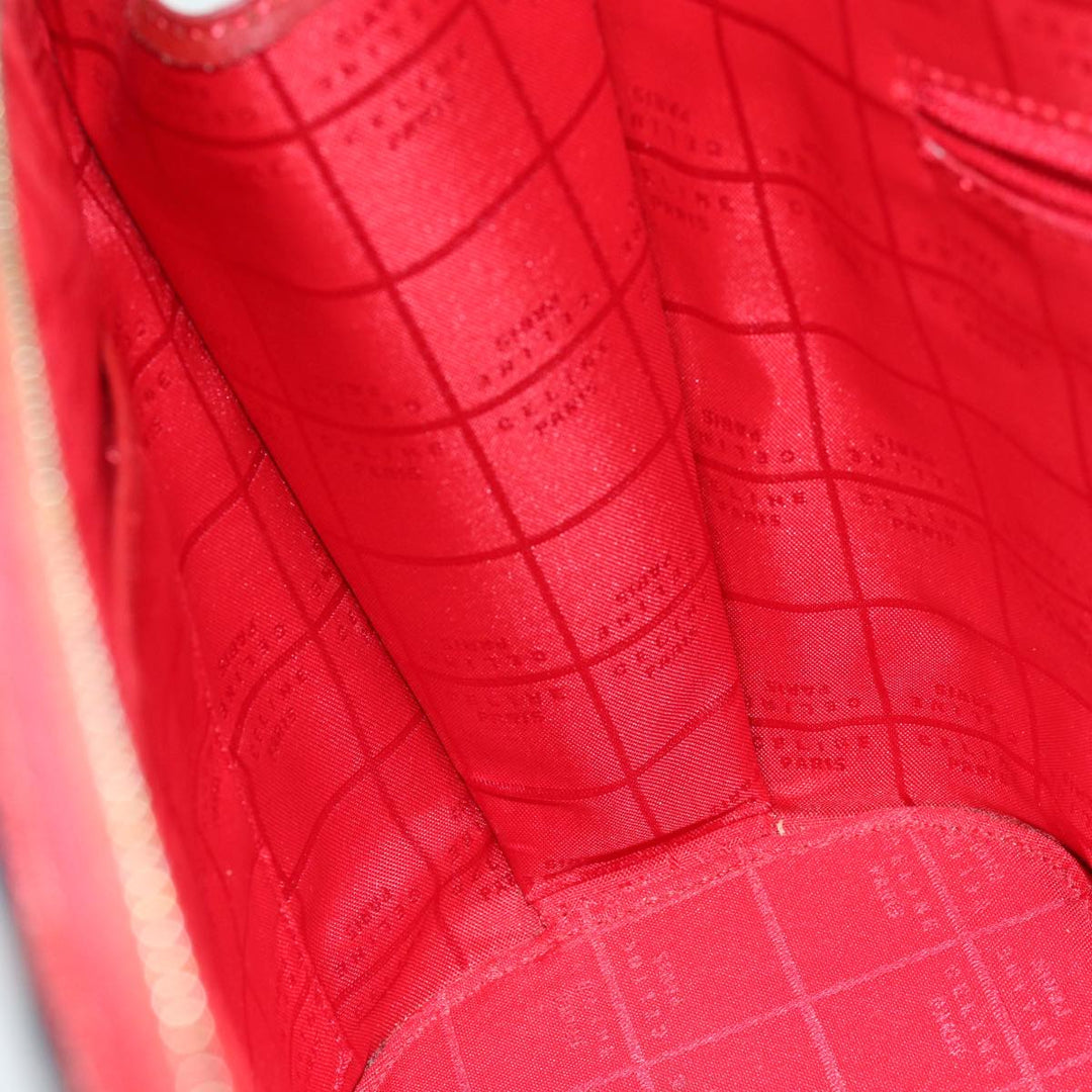 Celine Hand Bag Leather Red Auth 76090