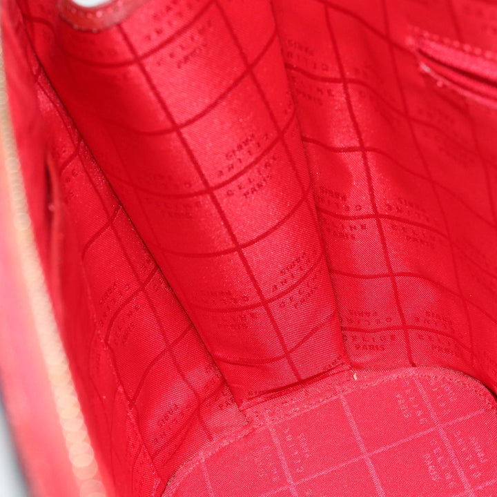 Celine Hand Bag Leather Red Auth 76090