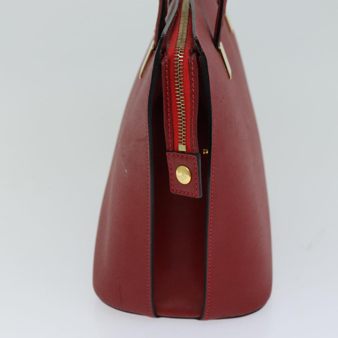 Celine Hand Bag Leather Red Auth 76090