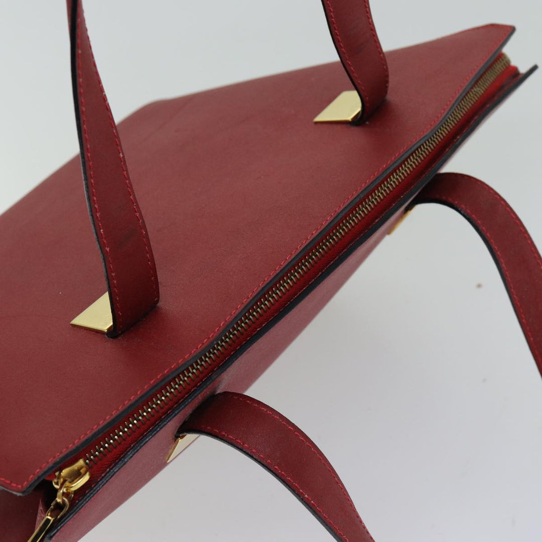 Celine Hand Bag Leather Red Auth 76090