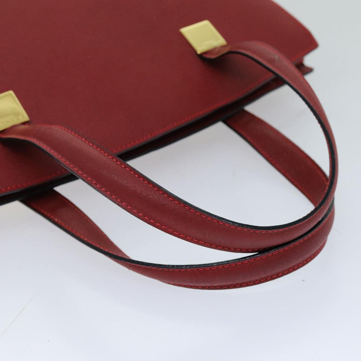 Celine Hand Bag Leather Red Auth 76090