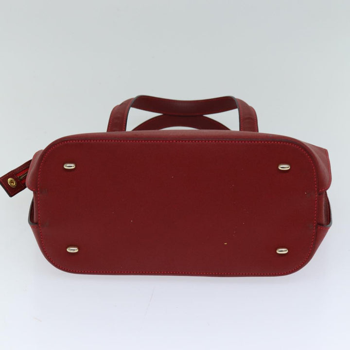Celine Hand Bag Leather Red Auth 76090