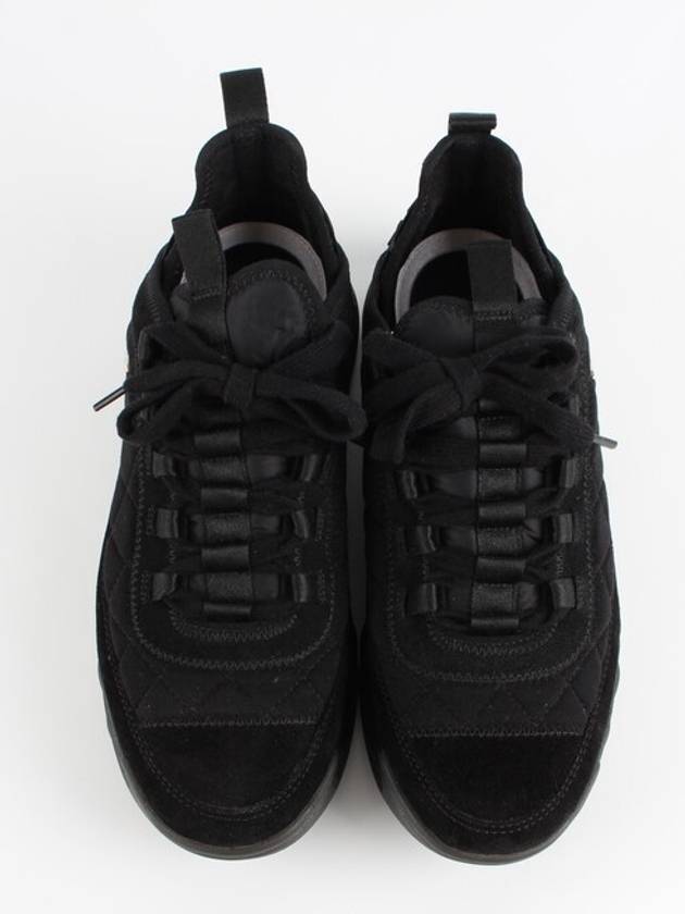 Mixed fiber black quilted gold sneakers 39 260 Chanel