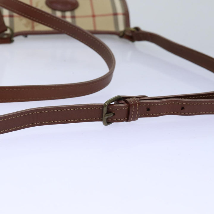 BurberrySs Nova Check Shoulder Bag PVC Leather Beige Auth 76100