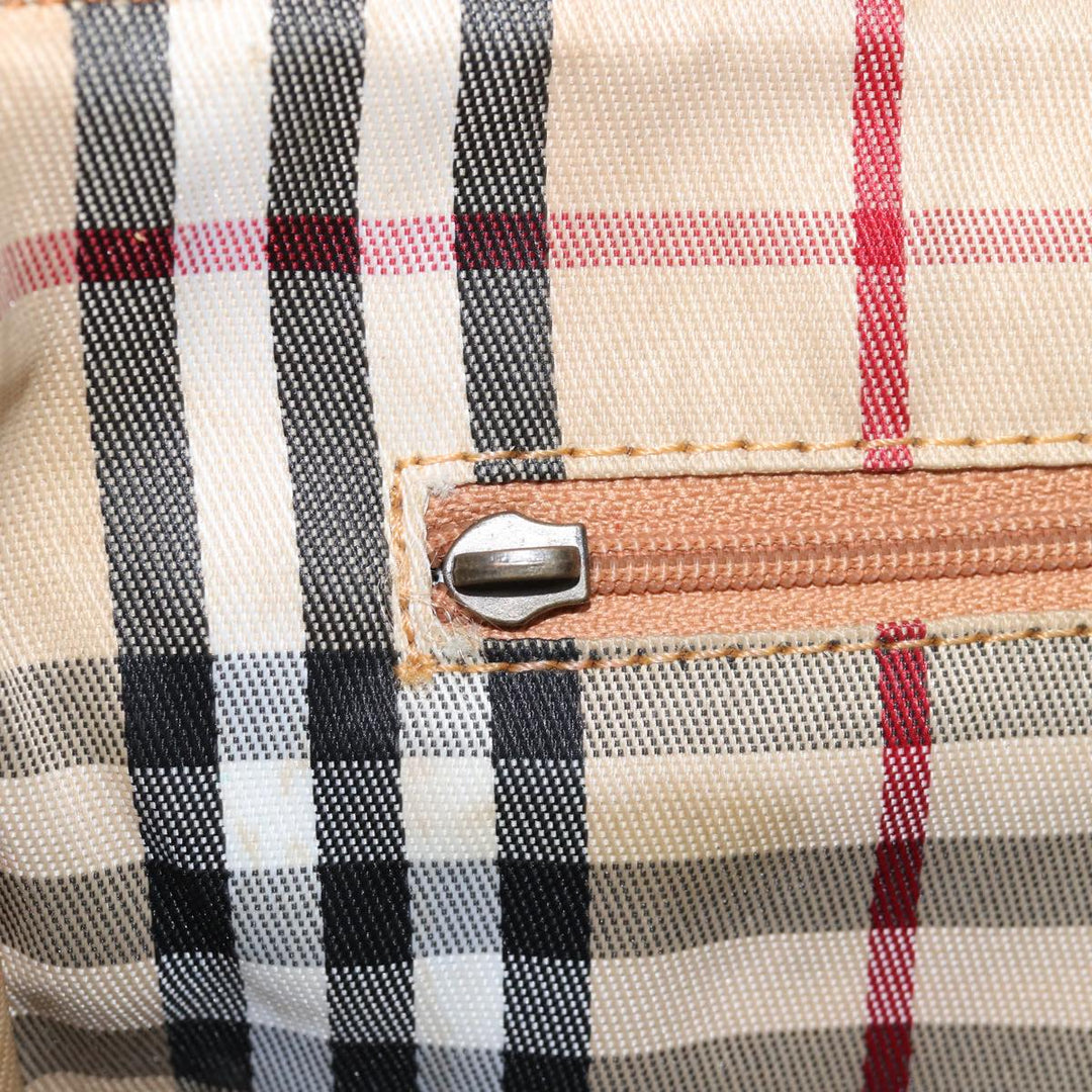BurberrySs Nova Check Hand Bag PVC Leather 2way Beige Auth 76101