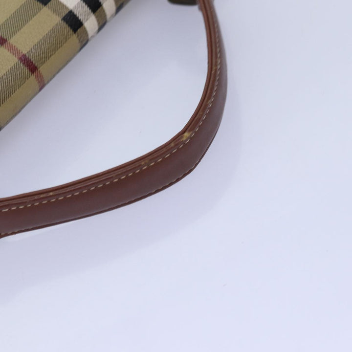BurberrySs Nova Check Hand Bag PVC Leather 2way Beige Auth 76101