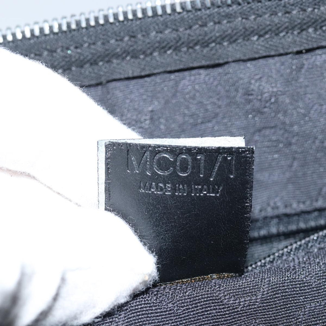 Celine C Macadam Canvas Boston Bag Black Auth 76139