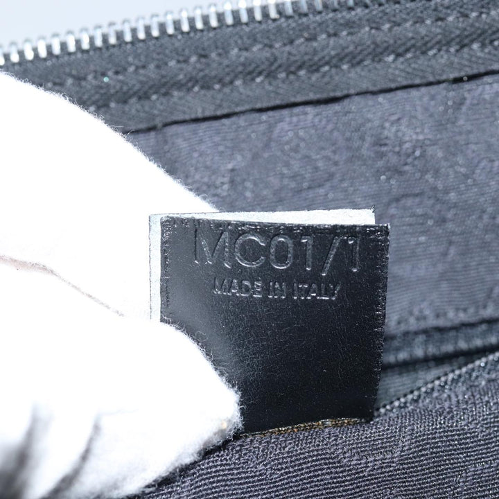 Celine C Macadam Canvas Boston Bag Black Auth 76139