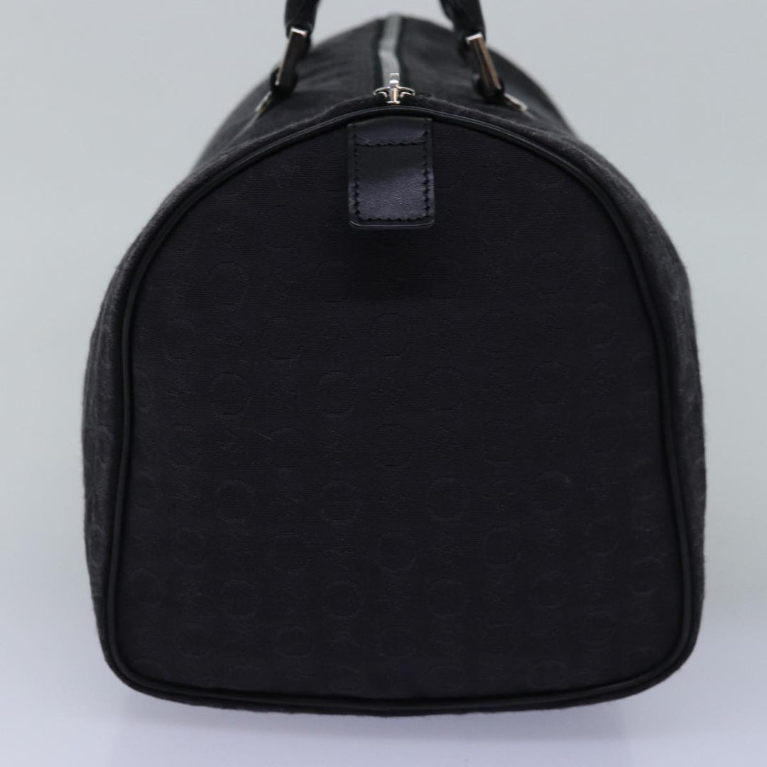 Celine C Macadam Canvas Boston Bag Black Auth 76139