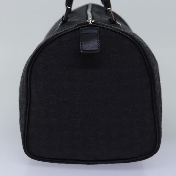 Celine C Macadam Canvas Boston Bag Black Auth 76139