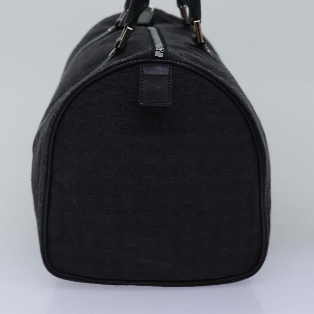 Celine C Macadam Canvas Boston Bag Black Auth 76139