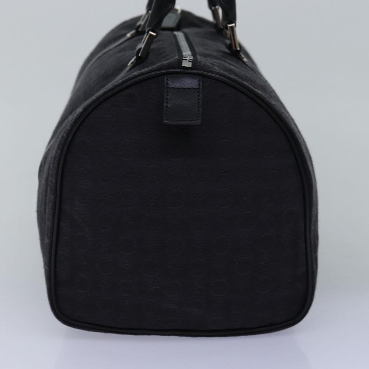 Celine C Macadam Canvas Boston Bag Black Auth 76139